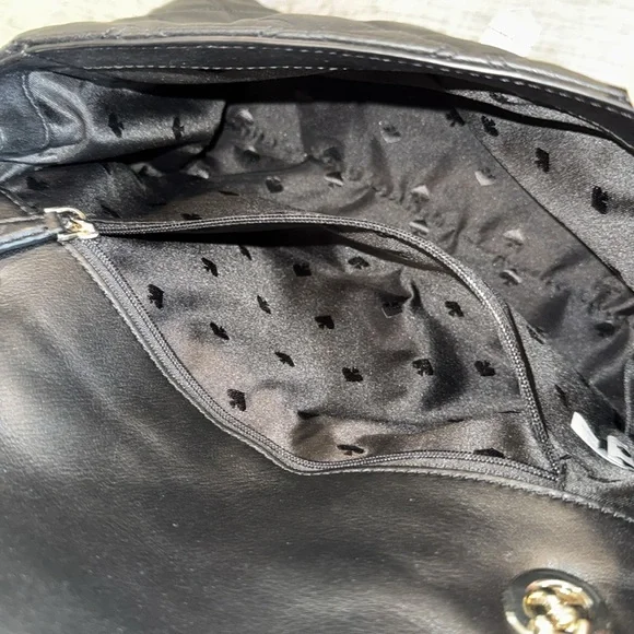 Kate Spade Bag Black Quilted Vegan Leather Gold Chain Shoulder / Crossbody - Picture 14 of 17